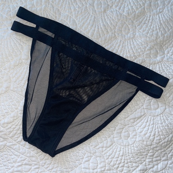 New Set of 3 Brazilian Satin Shine Strap Logo Panties - Picture 3 of 6